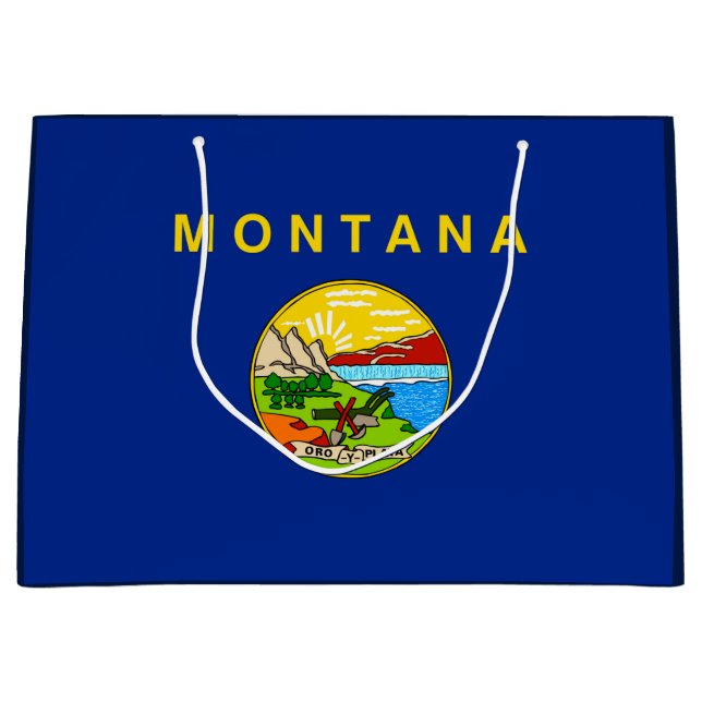 Entwurf für die Staatsflagge von Montana Große Geschenktüte (Vorderseite)
