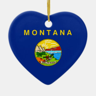 Entwurf für die Staatsflagge von Montana Keramik Ornament