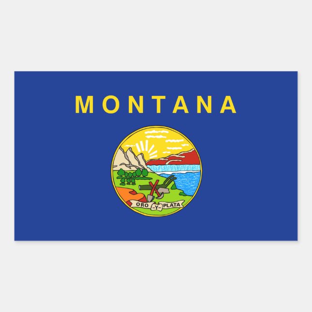 Entwurf für die Staatsflagge von Montana Rechteckiger Aufkleber (Vorderseite)