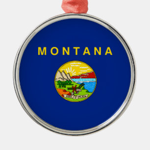 Entwurf für die Staatsflagge von Montana Silbernes Ornament