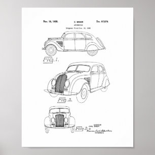 Entwurf für ein Automobil-Patent Poster