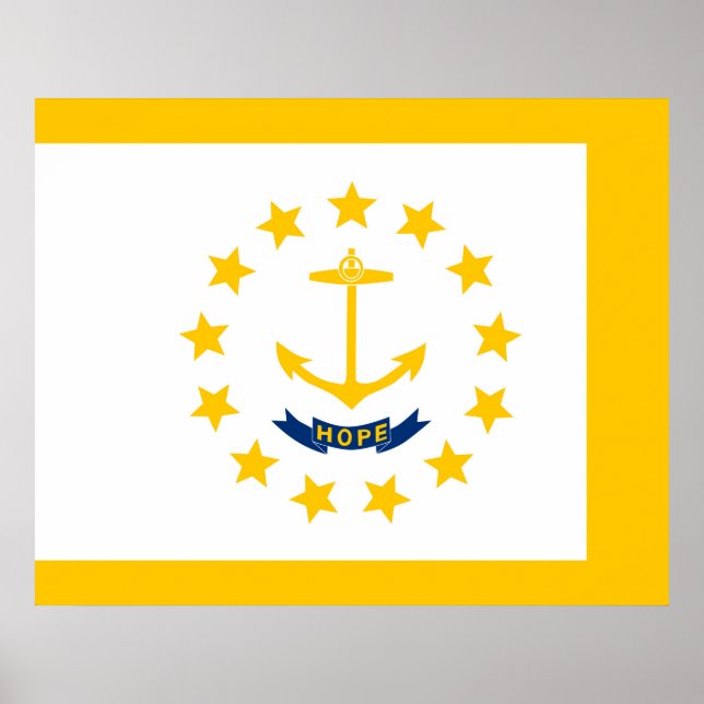 Entwurf für eine Flagge auf der Insel Rhode Poster (Vorne)