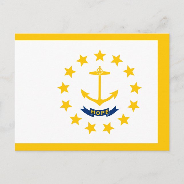 Entwurf für eine Flagge auf der Insel Rhode Postkarte (Vorderseite)