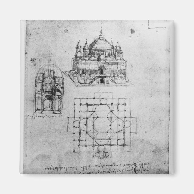 Entwurf für eine Kirche, Fol. 4r Magnet (Vorne)