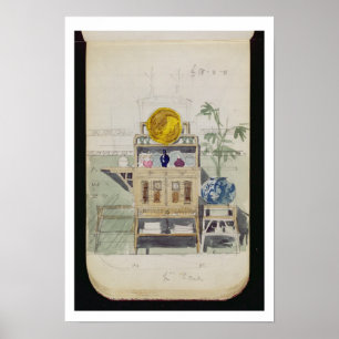 Entwurf für eine Sideboard, c.1860s-70er (mit w/c  Poster