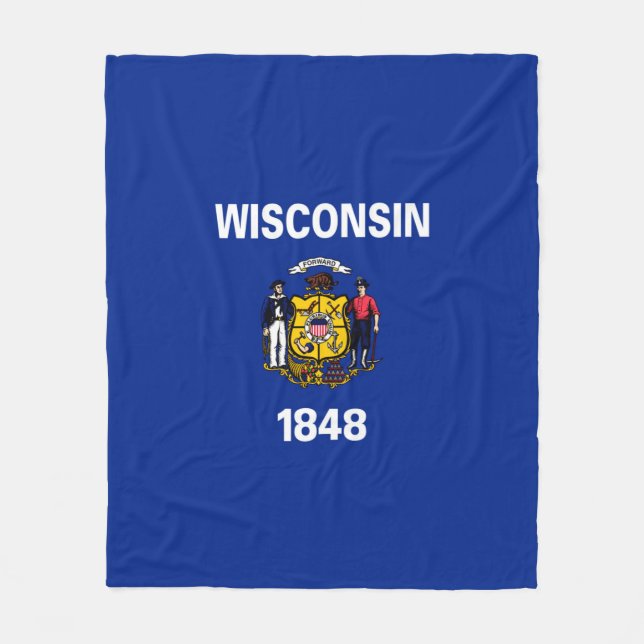 Entwurf für eine Staatsflagge von Wisconsin Fleecedecke (Vorderseite)