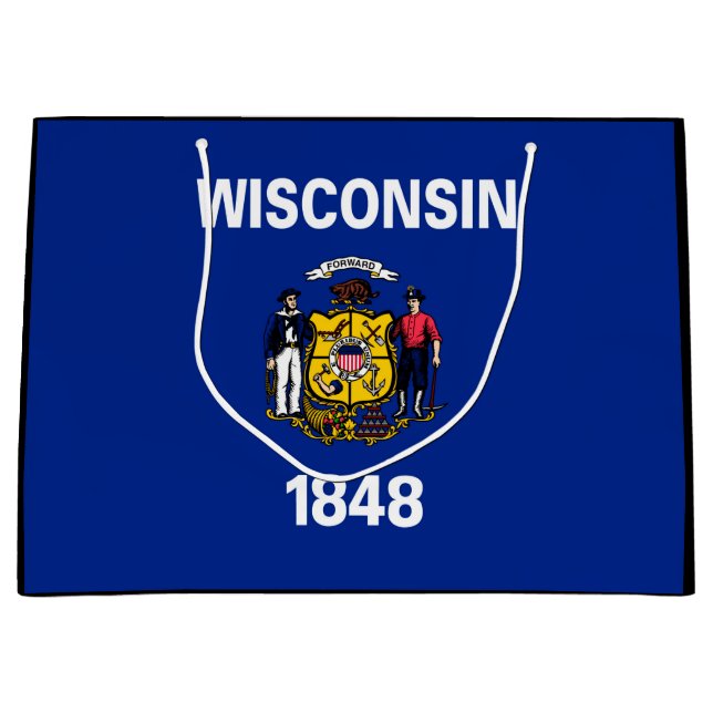 Entwurf für eine Staatsflagge von Wisconsin Große Geschenktüte (Vorderseite)
