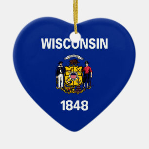 Entwurf für eine Staatsflagge von Wisconsin Keramikornament