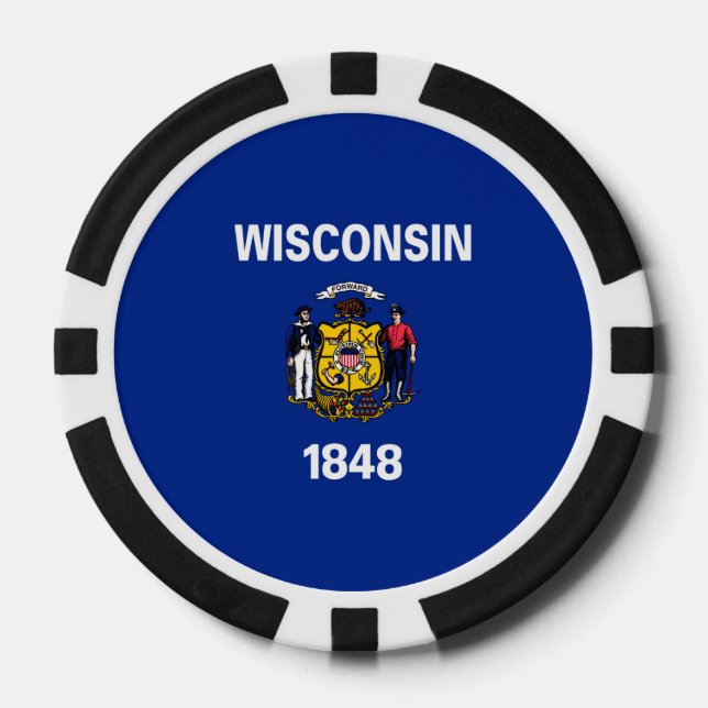 Entwurf für eine Staatsflagge von Wisconsin Pokerchips (Vorderseite)
