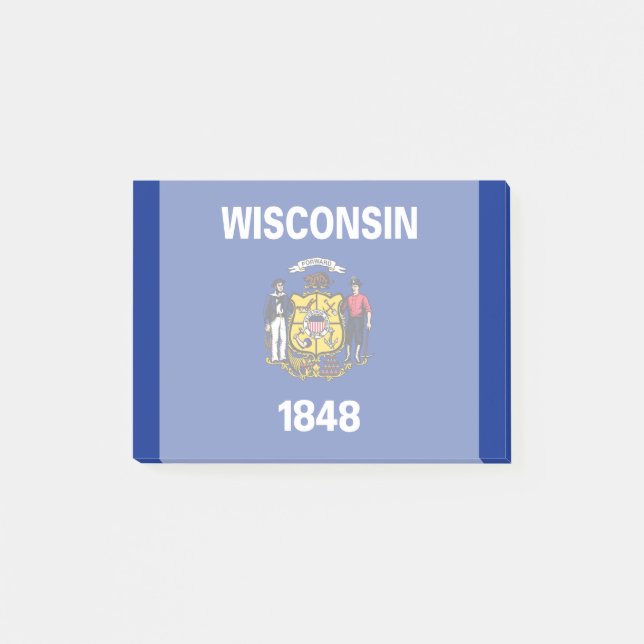 Entwurf für eine Staatsflagge von Wisconsin Post-it Klebezettel (Vorderseite)