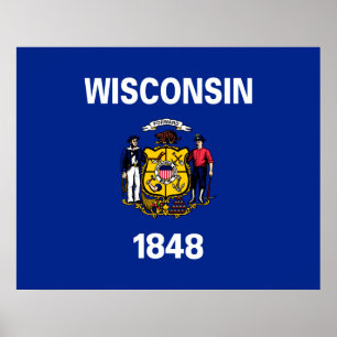 Entwurf für eine Staatsflagge von Wisconsin Poster