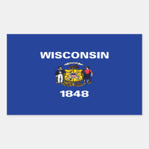 Entwurf für eine Staatsflagge von Wisconsin Rechteckiger Aufkleber