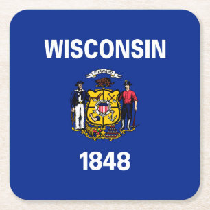 Entwurf für eine Staatsflagge von Wisconsin Rechteckiger Pappuntersetzer