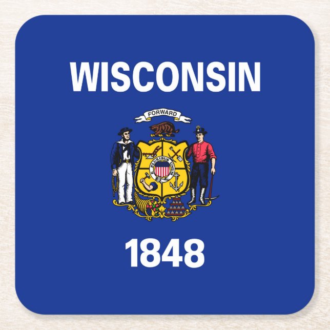 Entwurf für eine Staatsflagge von Wisconsin Rechteckiger Pappuntersetzer (Vorderseite)