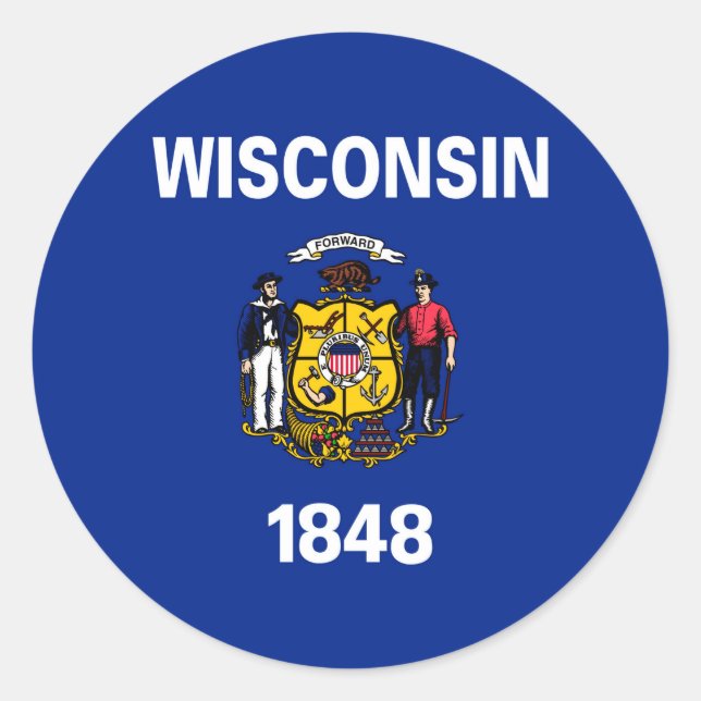 Entwurf für eine Staatsflagge von Wisconsin Runder Aufkleber (Vorderseite)