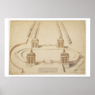 Entwurf für einen Bowling Green, Hampton Court, c. Poster