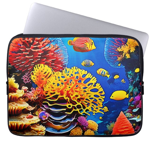 Entwurf für einen Korallengarten Laptopschutzhülle (Vorderseite)