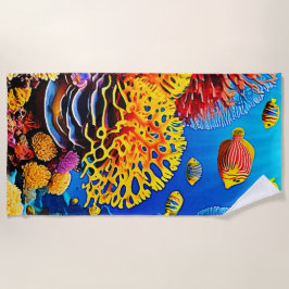 Entwurf für einen Korallengarten Strandtuch