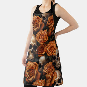 Entwurf für einen Schädel und Rose der Serie 9 Schürze