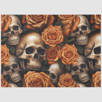 Entwurf für einen Schädel und Rose der Serie 9 Seidenpapier