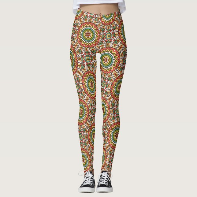 Entwurf für farbige geometrische Elemente Leggings (Vorderseite)
