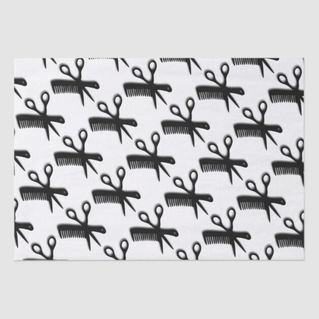 Entwurf für Kamm und Schere Seidenpapier (Vorderseite)