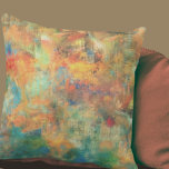 Entwurf für Rost- und Erdkundepläne Kissen<br><div class="desc">Modernes Kissen mit Pinselstrich in Rost- und Erdtönen mit goldgelben, orangefarbenen, blauen und grünen Akzenten. Dieses stilvolle Kissen, das künstlerisch in einer Farbpalette gestaltet wurde, verleiht jedem modernen Zimmer einen farbenfrohen Touch. Ein stilvolles künstlerisches Kissen für Ihr Schlafzimmer oder Ihren Lieblingsstuhl, ein elegantes künstlerisches Kissen zur Ergänzung Ihres Familienzimmers oder...</div>