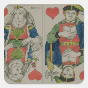 Entwurf für Spielkarten, c.1810 Quadratischer Aufkleber