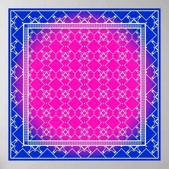 Entwurf mit abstrakt gezogenen geometrischen Muste Poster (Vorne)