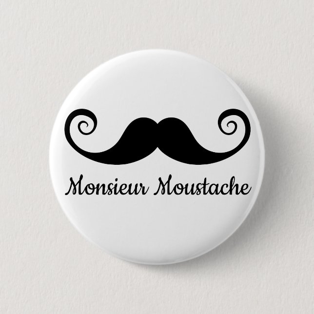 Entwurf Monsieur Mustache mit dem gelockten Button (Vorderseite)