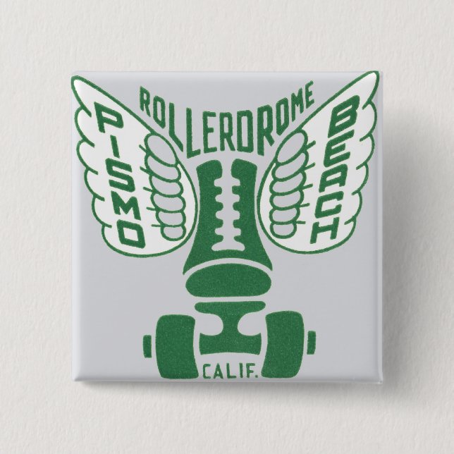 Entwurf Pismo Strand-Kaliforniens Rollerskate Button (Vorderseite)
