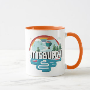 Entwurf Pittsburghs, Stadtbild Pennsylvanias   Tasse