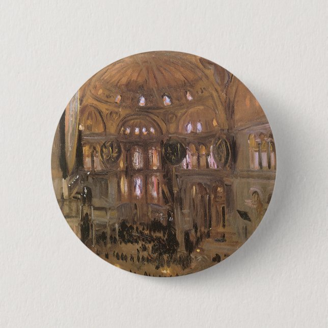 Entwurf von Santa Sophia von John Singer Sargent Button (Vorderseite)