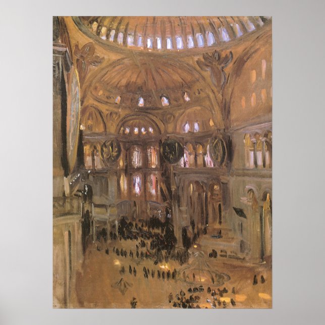 Entwurf von Santa Sophia von John Singer Sargent Poster (Vorne)