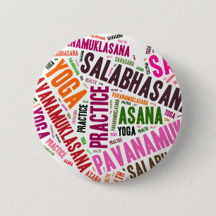 Entwurf von Yoga-Wörtern Button