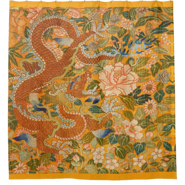 ENTWURF ZWISCHEN PONIEN,BLUME,GRÜNEN BLÄTTER DUSCHVORHANG (Vorderseite)