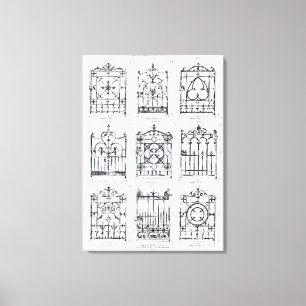 Entwürfe für Gusseisengeländer, von 'Macfarlane Leinwanddruck