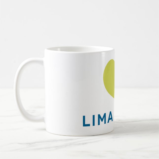 Entwurfs-Logo-Bohnen-Tasse AUS LIMA Kaffeetasse (Links)