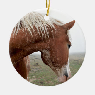 Entwurfs-Pferd im Nebel - atemberaubender Western Keramikornament
