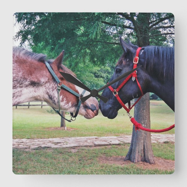 Entwurfs-PferdeWanduhr Quadratische Wanduhr (Vorderseite)