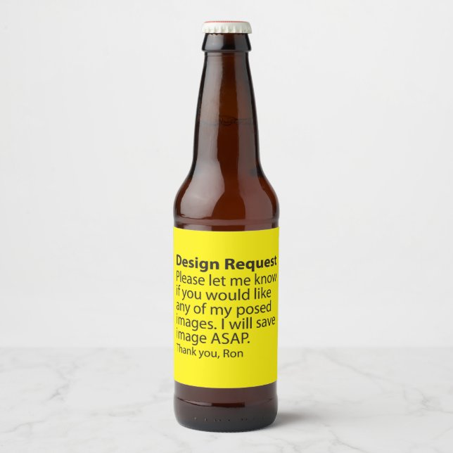 Entwurfsanforderung Bierflaschenetikett (Vorderseite)