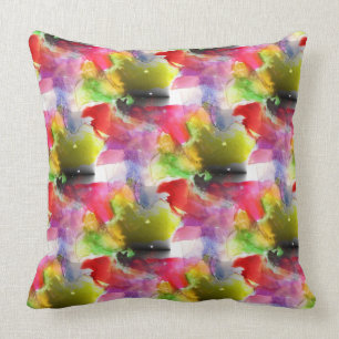 Entwurfsbeschaffenheit rot, gelbes Aquarell Kissen