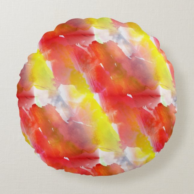 Entwurfsbeschaffenheits-Aquarellhintergrund Rundes Kissen (Vorderseite)