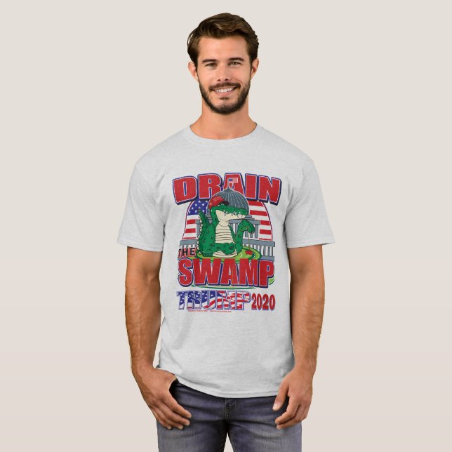 Entziehen Sie den Sumpf Trump 2020 T-Shirt (Vorne ganz)