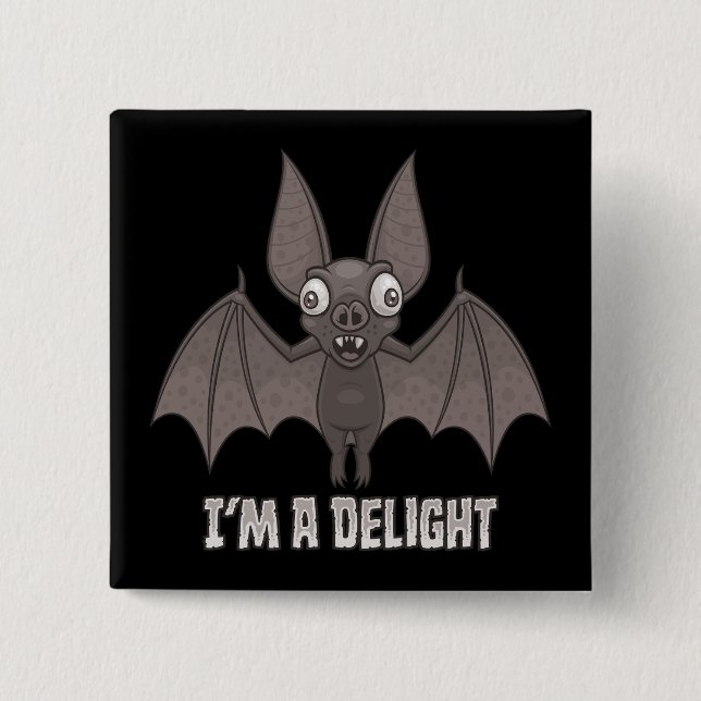Entzückend Derpiger Vampirfledermaus Button (Vorderseite)