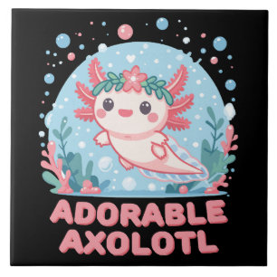 Entzückende Axolotl Wasser Niedlichkeit Fliese