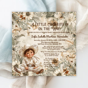 Entzückende Baby-Charro-Baby-Shower Einladung