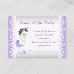 Entzückende Baby-Mädchen-lila Windelraffle-Karte Begleitkarte
