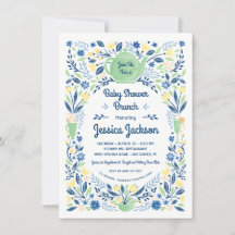 Entzückende Babyshower-Brunch-Einladung Grün