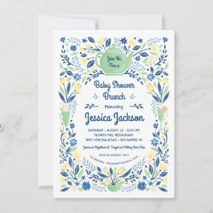 Entzückende Babyshower-Brunch-Einladung Grün Einladung